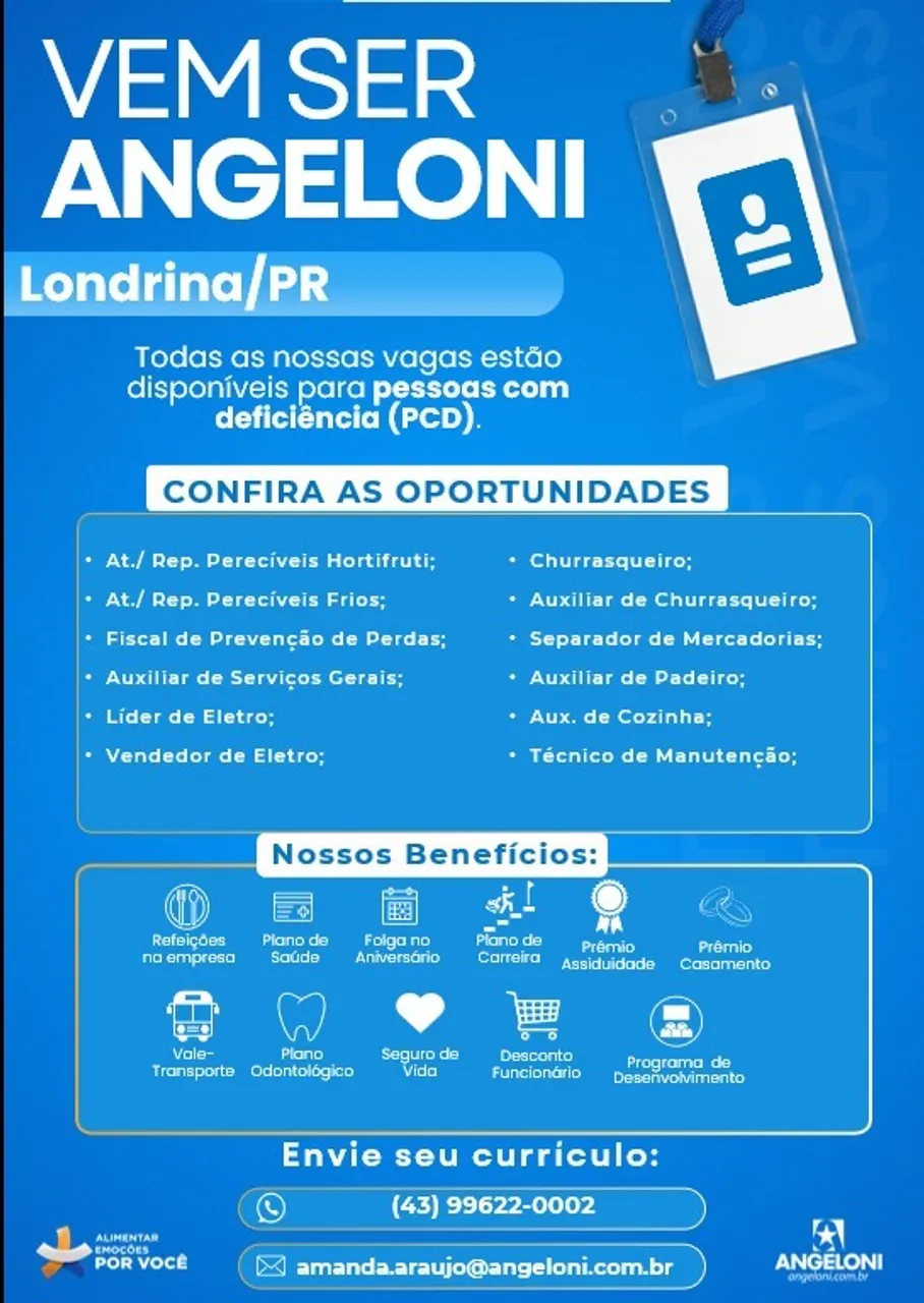 Vaga de Emprego - Angeloni Londrina
