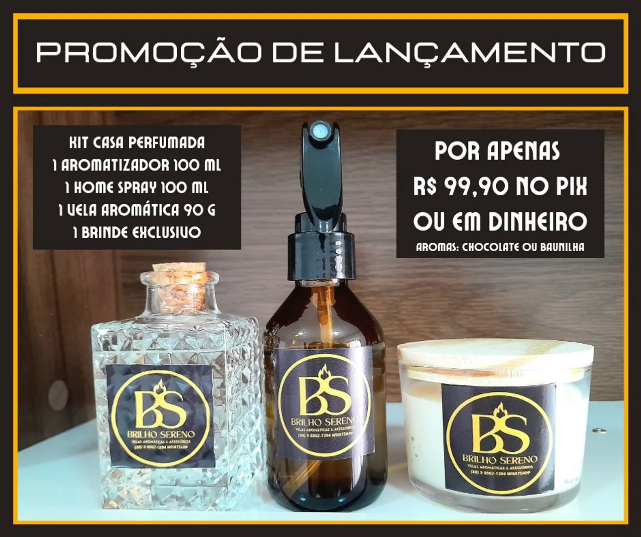 Kit Casa Perfumada - Aromatizador, Spray e Vela - Promoção!