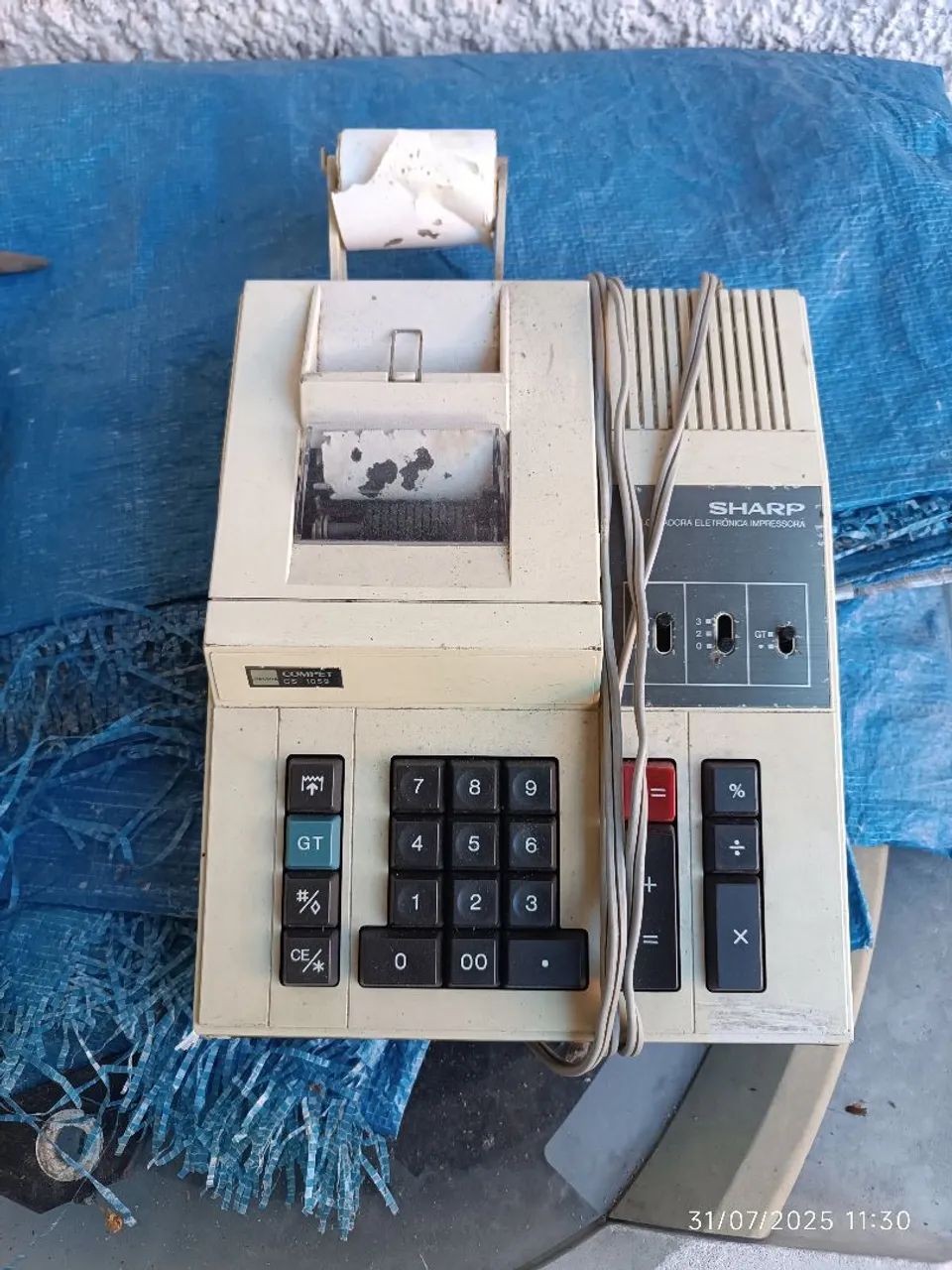 Calculadora Sharp Eletrônica com Impressora - Antiga65675276501507120