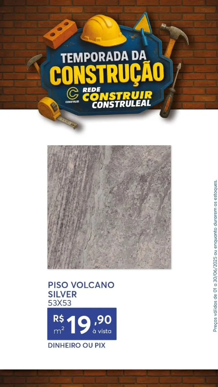 Piso Porcelanato Volcano Silver 53x53