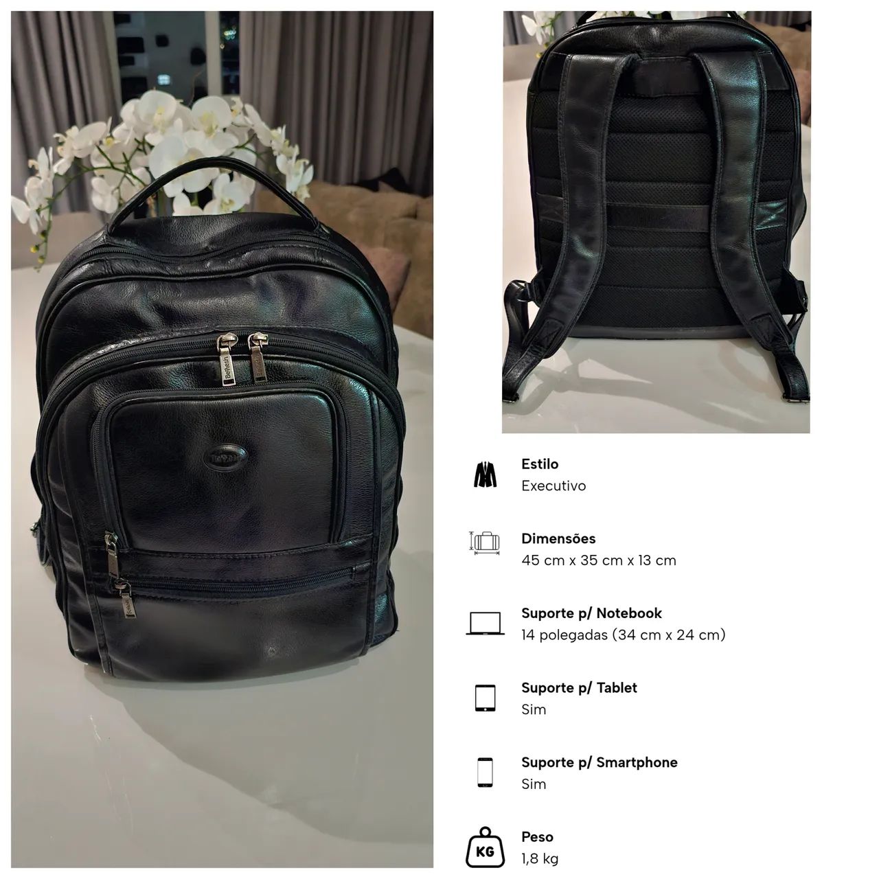 Mochila de Couro Masculina BENNESH  - Foto 2