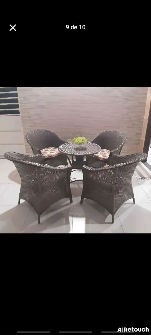 Jogo de Mesa em Vime para Área Externa - Foto 3