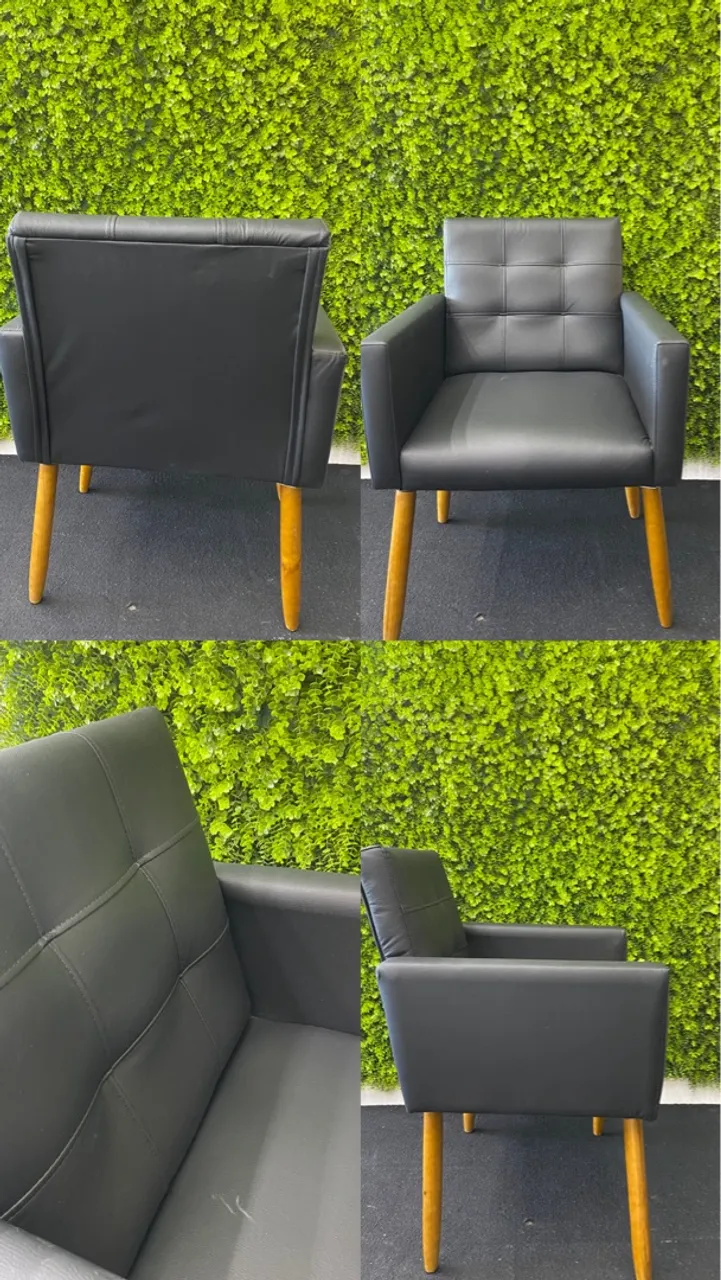 Poltrona Decorativa em Couro Sintético - Elegância e Conforto