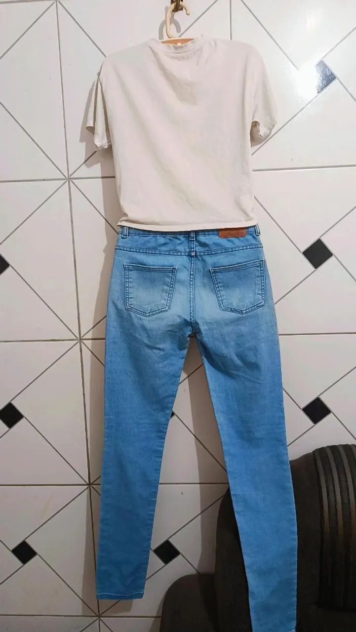 Calça jeans Denim girls + camisa cropped - Foto 2