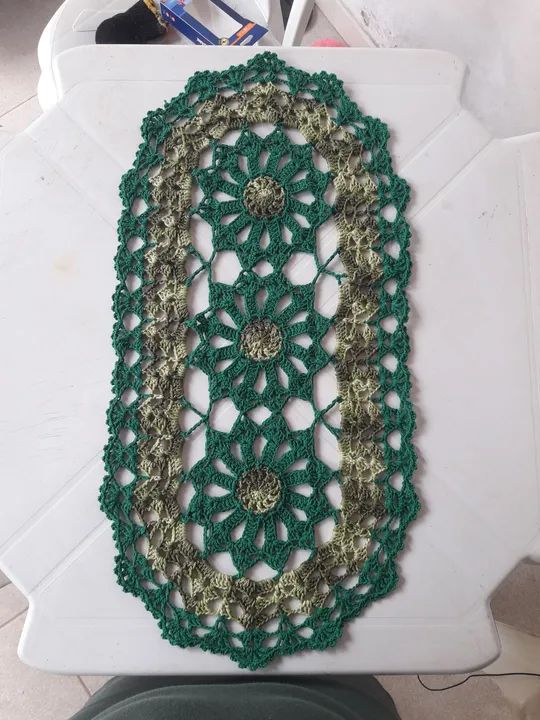 Caminho de Mesa Crochê Oval - Foto 4