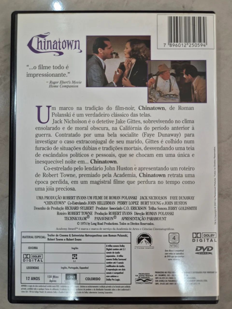 DVD Chinatown - Jack Nicholson e Faye Dunaway - Foto 2