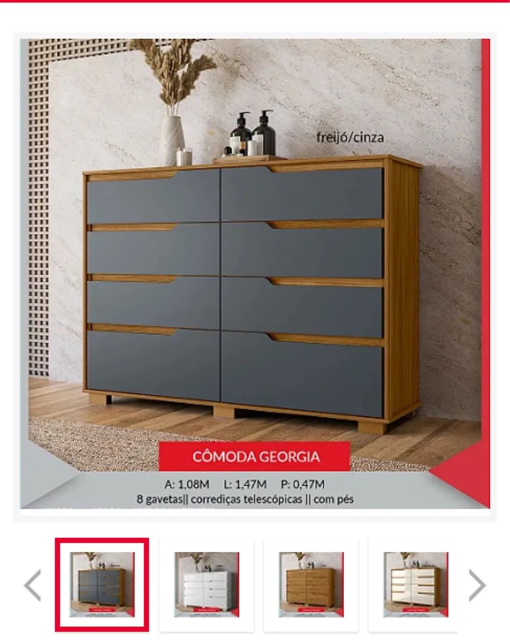 Cômoda 8 gavetas 