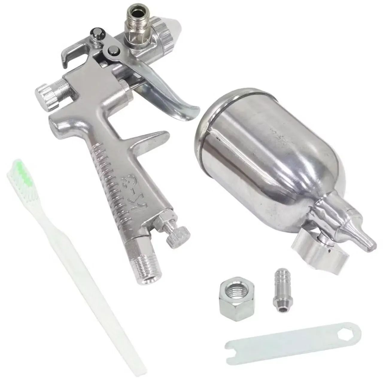 Pistola de Pintura Aerógrafo 0,5 MM 200ML Alumínio EVPPA200-PR EVALD - Foto 6