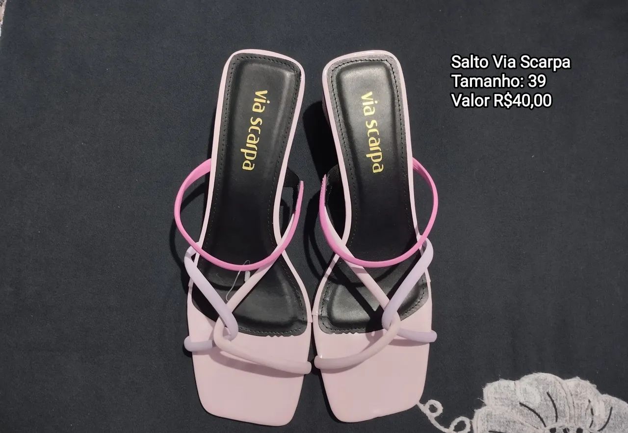 Sandália Salto Via Scarpa Tamanho 39