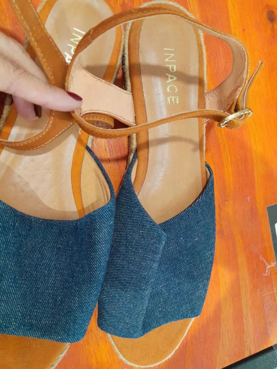 Sandália Rasteira Jeans nr.40 - Foto 2