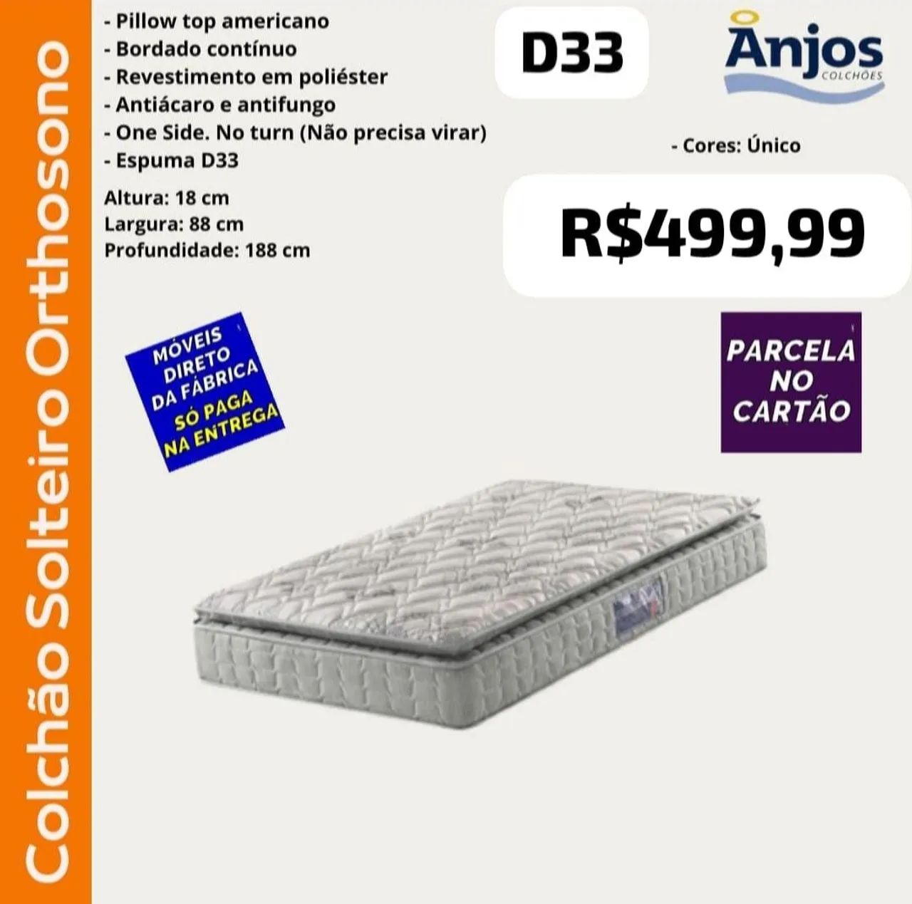 COLCHÕES SOLTEIRO PAGA NA ENTREGA  - Foto 5