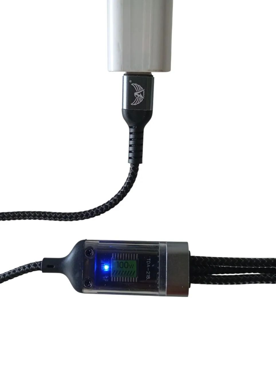 Cabo USB 3 em 1 - 100W Tipo C, Micro e Lightning Reforçado - Foto 5