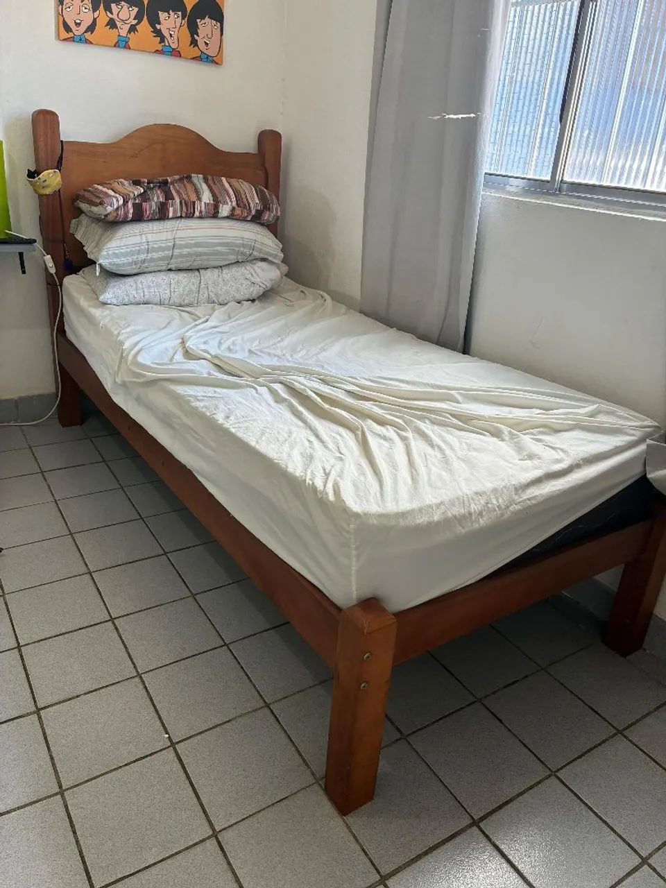 Cama madeira solteiro com colchão (Olinda ) - Foto 2