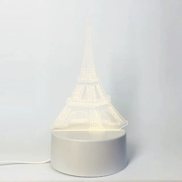 Abajur Decorativo Luz Noturna LED Torre Eiffel - Foto 2