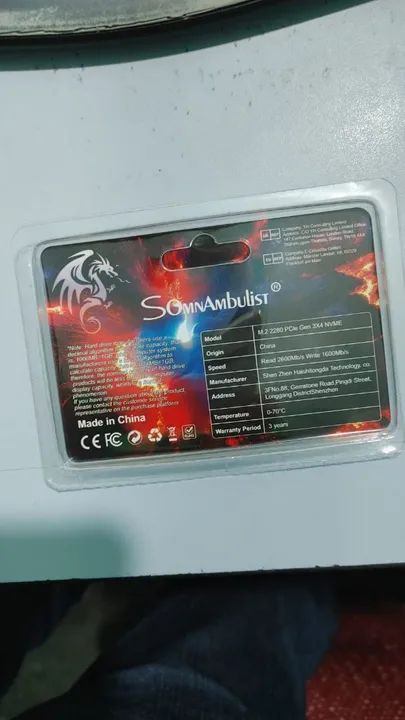 SSD M.2 NVMe 2280 256GB SOMNAmbulist