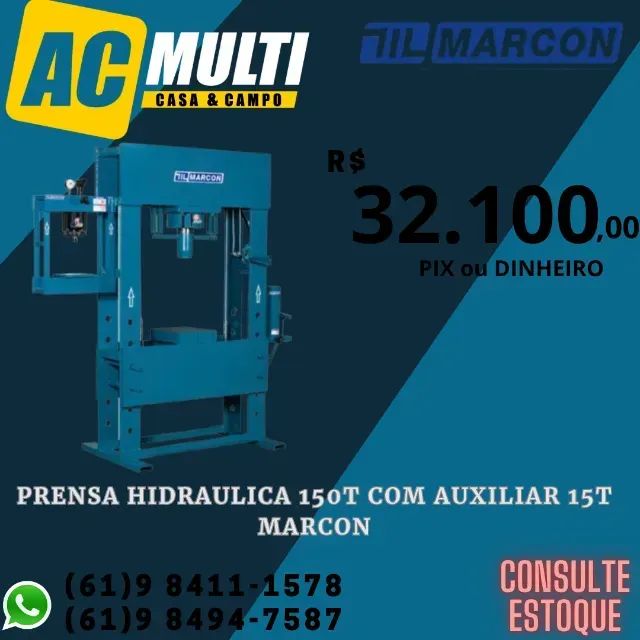 Prensa Hidraulica 150T com auxiliar 15T Marcon