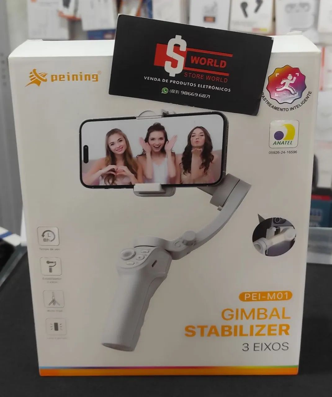 Gimbal estabilizador 3 eixos para celular - Store World 