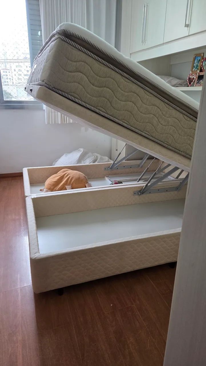 CAMA KING COM COLCHÃO + BOX BAÚ - CM ATOS BAMBU - Foto 5