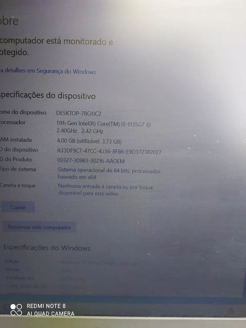Notebook Dell Intel(R) Core(TM) i7-8550U CPU @ 1.80GHz - Foto 4