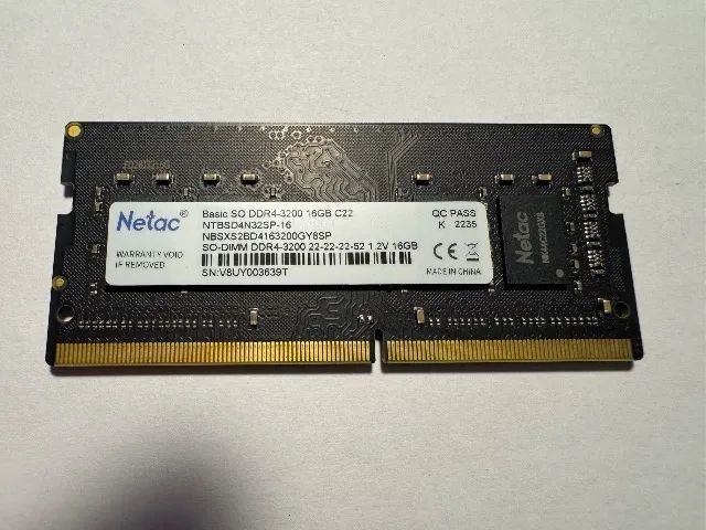 Memória 16GB DDR4 3200MHz Netac Notebook
