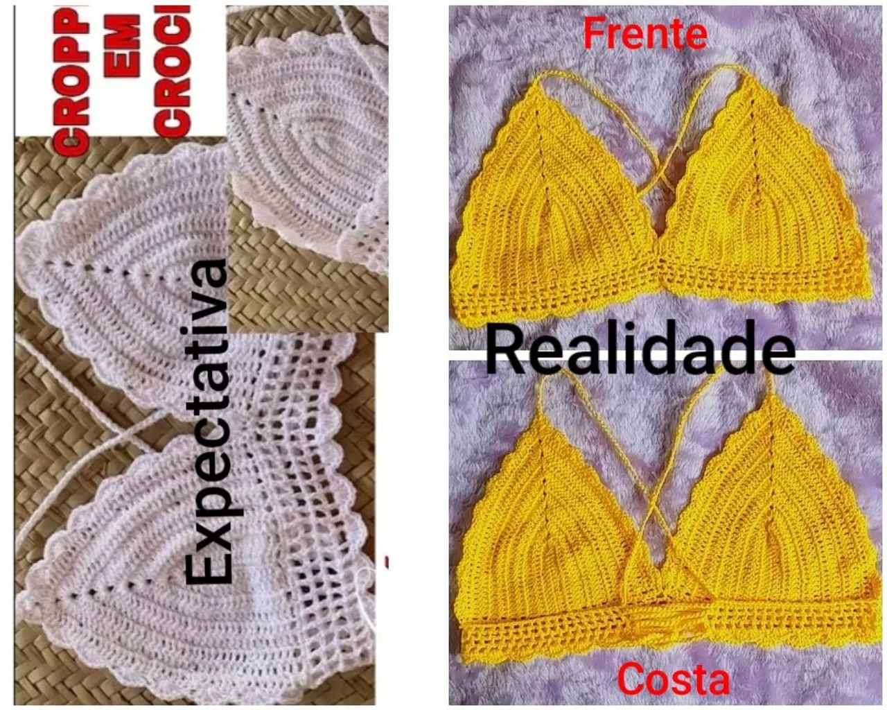 Scrunchie de cetim e cropped de crochê  - Foto 3