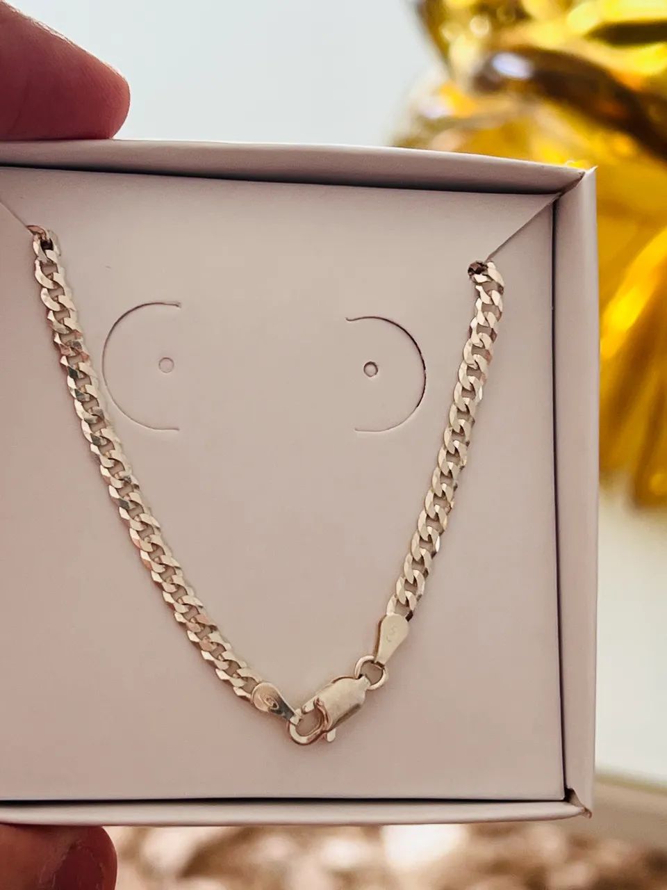 Pulseira em prata 925 modelo gourmet nova e linda 
