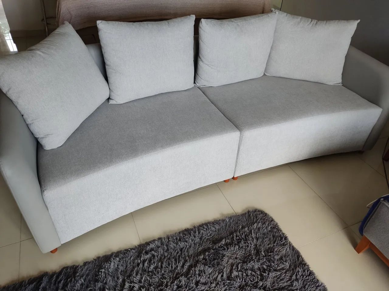 Sofá 4 lugares Cinza  - Foto 4