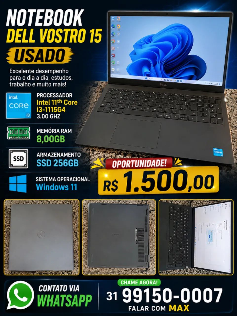 OPORTUNIDADE - Notebook Dell Vostro i3