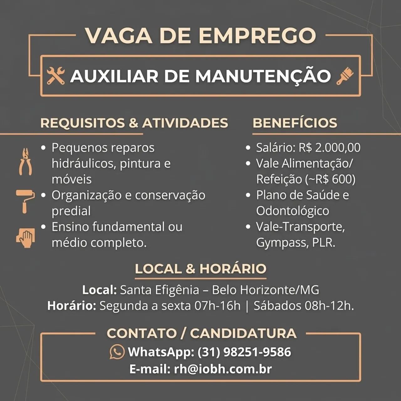 AUXILIAR DE MANUTENÇÃO 