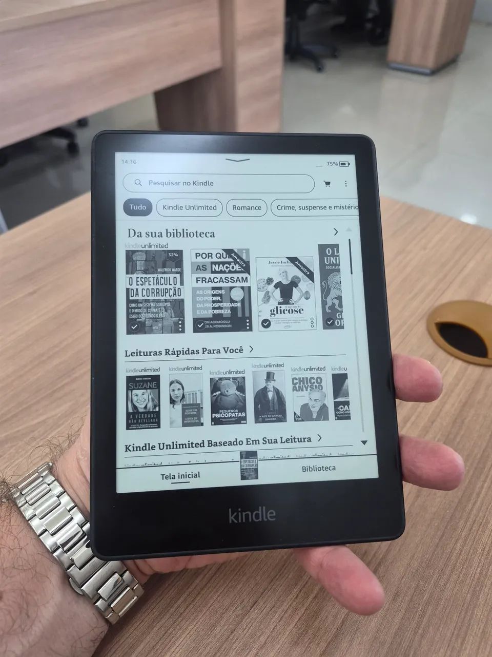 kindle paperwhite 10世代　8GB E-Reader Kindle Paperwhite 10 Gen 8GB azul com tela de 6