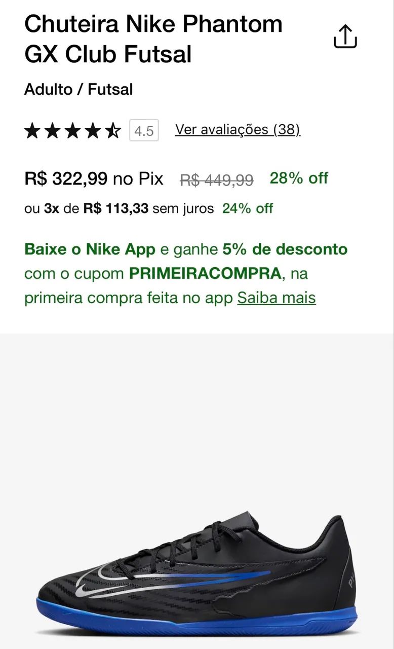 chuteira Nike phantom GX - Foto 4