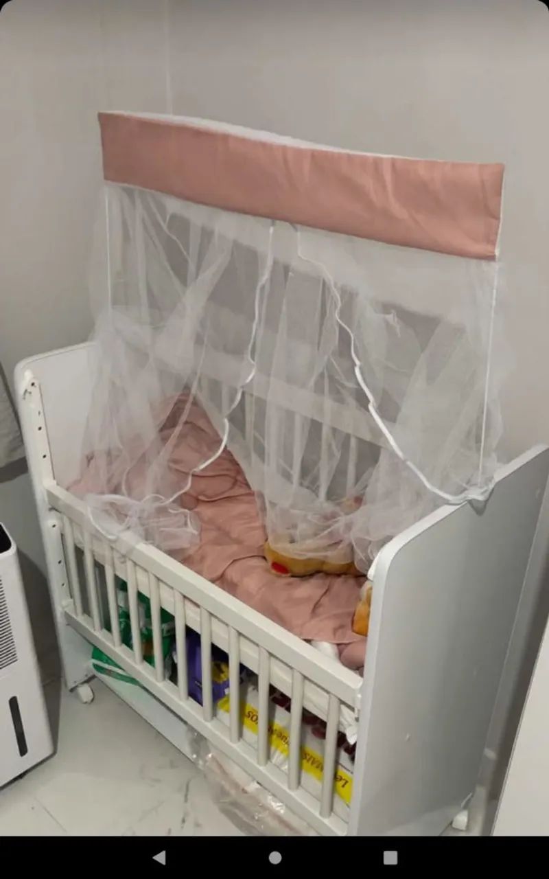 Mini berço com grade regulável vai com kit berço 