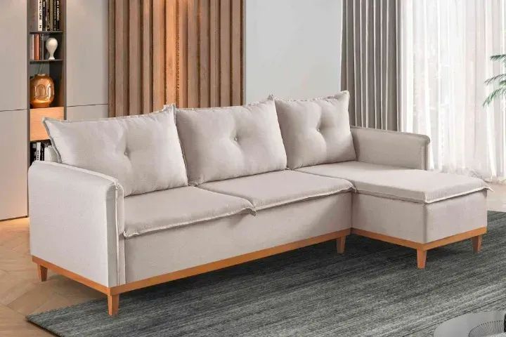 Sofá Chaise Orlando 2,40m Linho  Produto Novo!! Pronta Entrega!! - Foto 3
