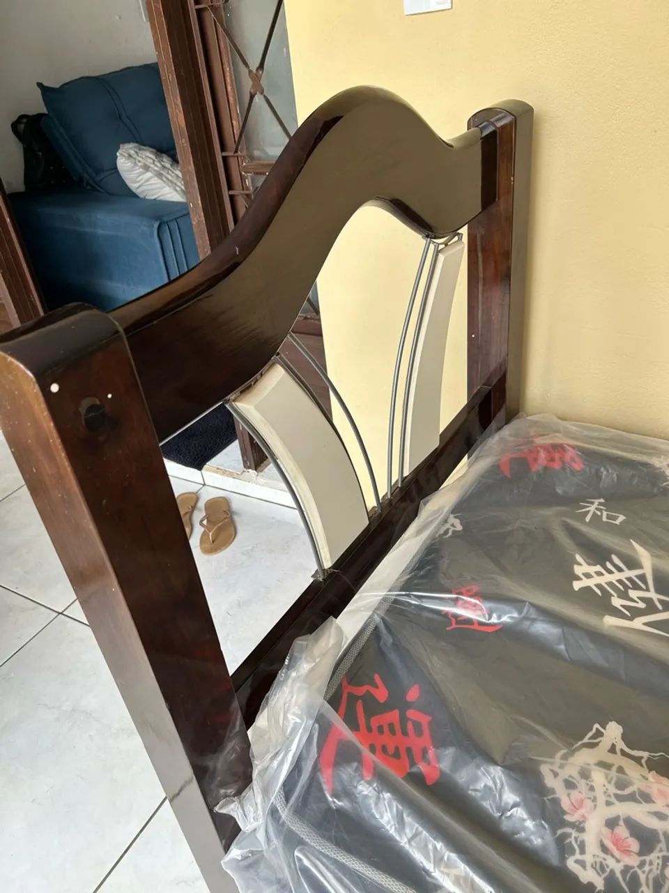 Cama de solteiro de madeira - Foto 3