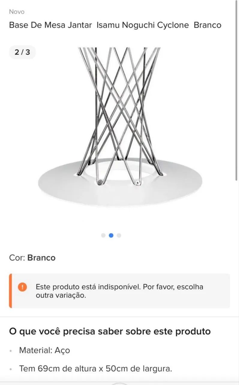 Mesa de jantar Isamu Noguchi Cyclone - Foto 4