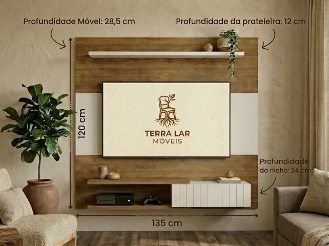 Painel Para TV Até 50 Polegadas Monza - FRETE E MONTAGEM GRÁTIS! - Foto 2