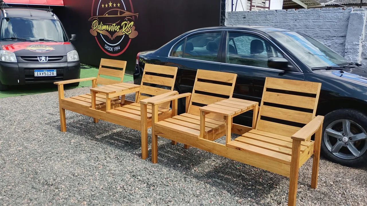 Banco duplo com mesa - Foto 4