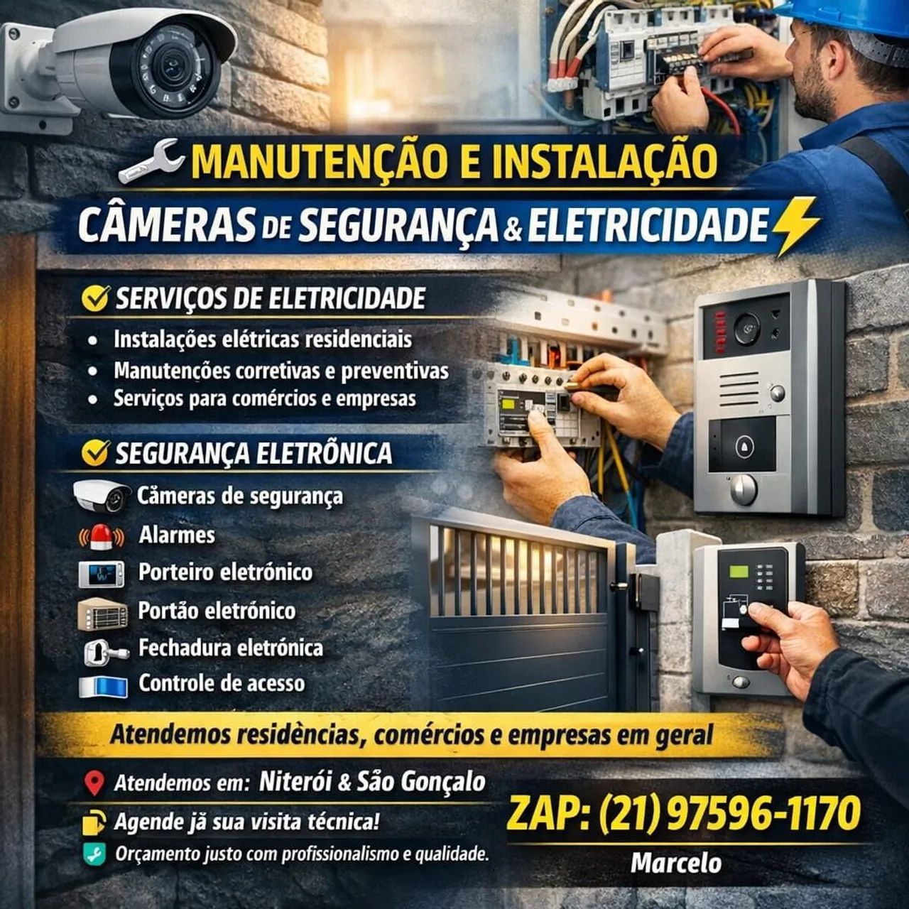 Manutenção e instalação em CFTV e eletricidade 