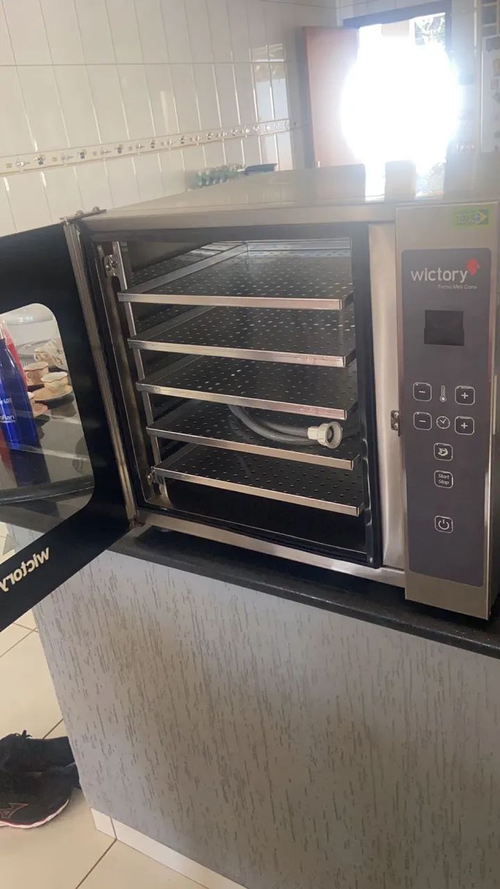 Forno Elétrico Convecção Wictory W5 60L 5 Prateleiras Vapor Cinza - Foto 6
