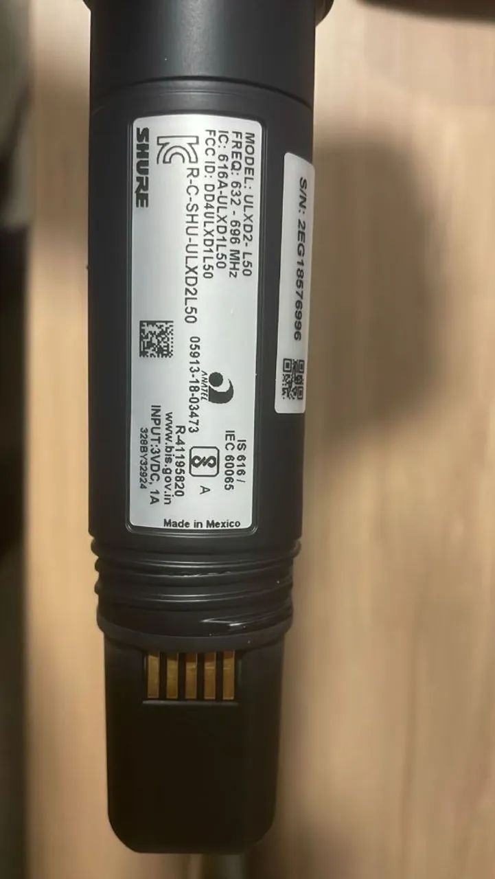 Transmissor Bastão Microfone Sem Fio Original Shure ULXD2/SM58 L50 - Foto 3