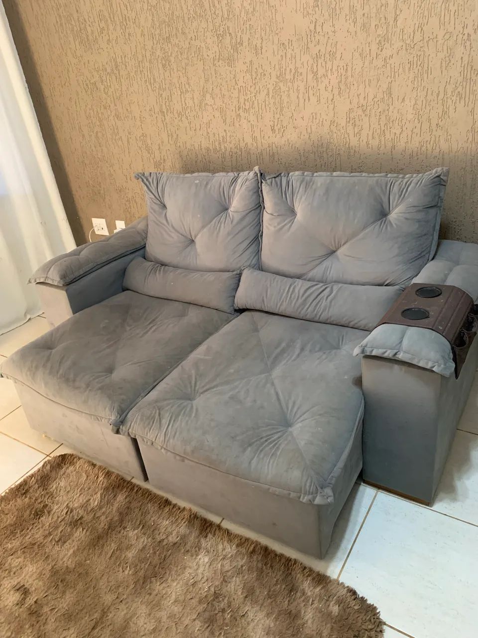 2.90-Meter Reclining Sofa in Gray441140336657049602