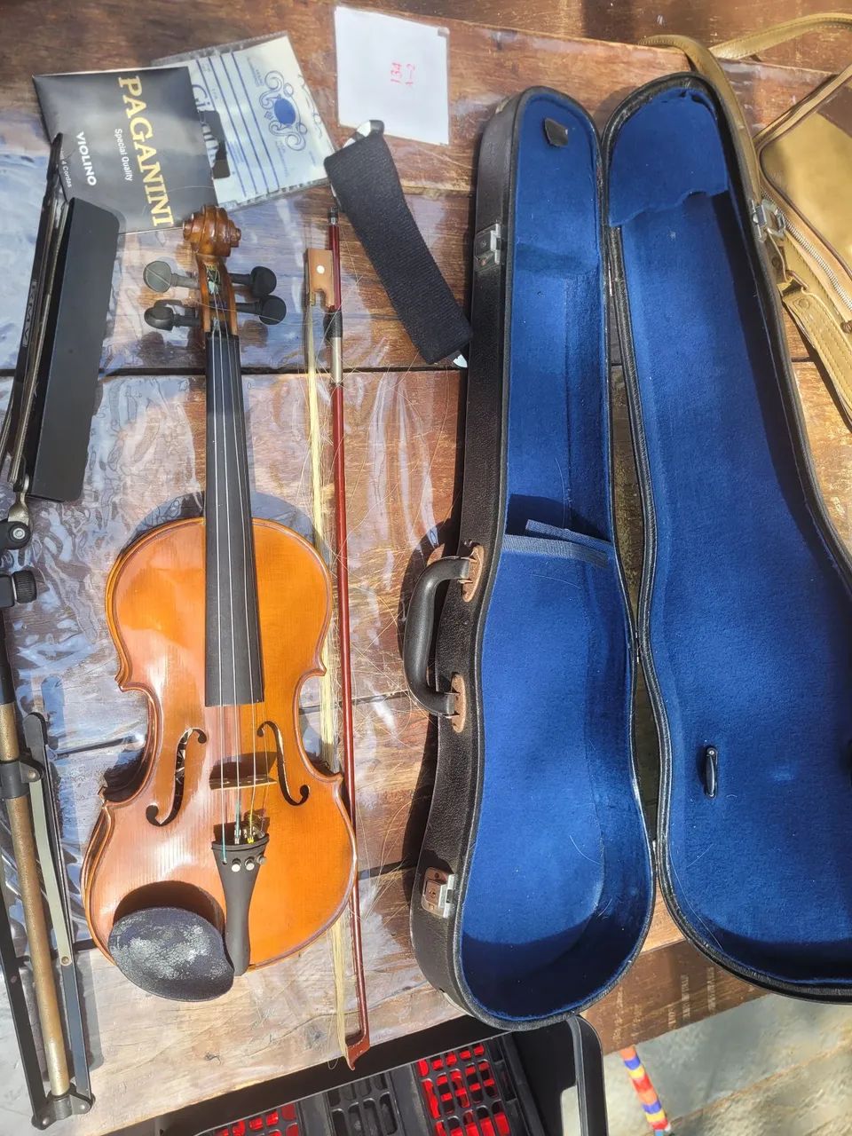 Violino Player Completo com Estojo, Arco e Acessórios - Ótimo Estado!