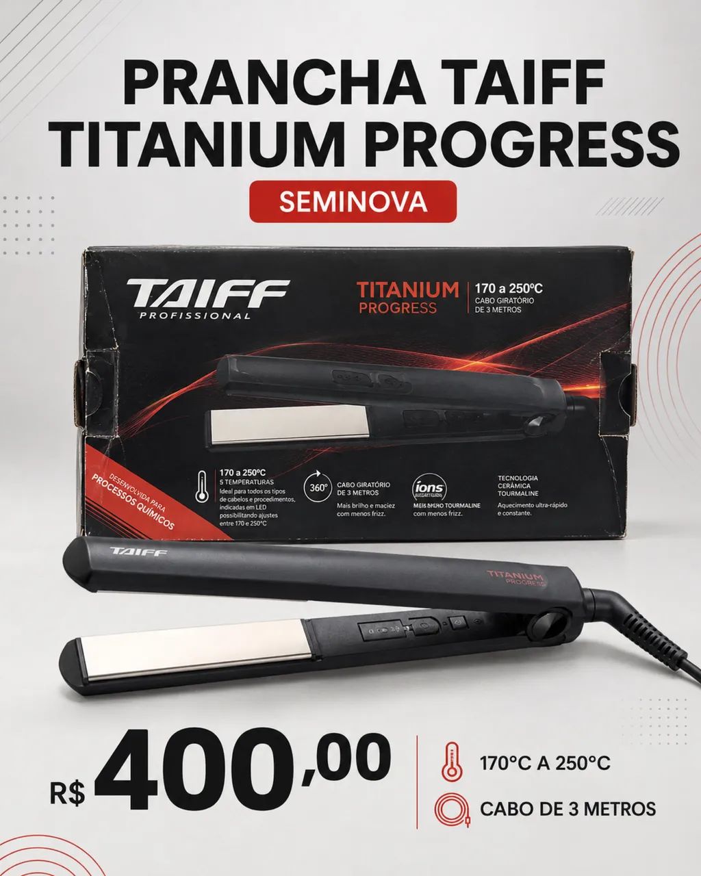 Prancha Taiff profissional 