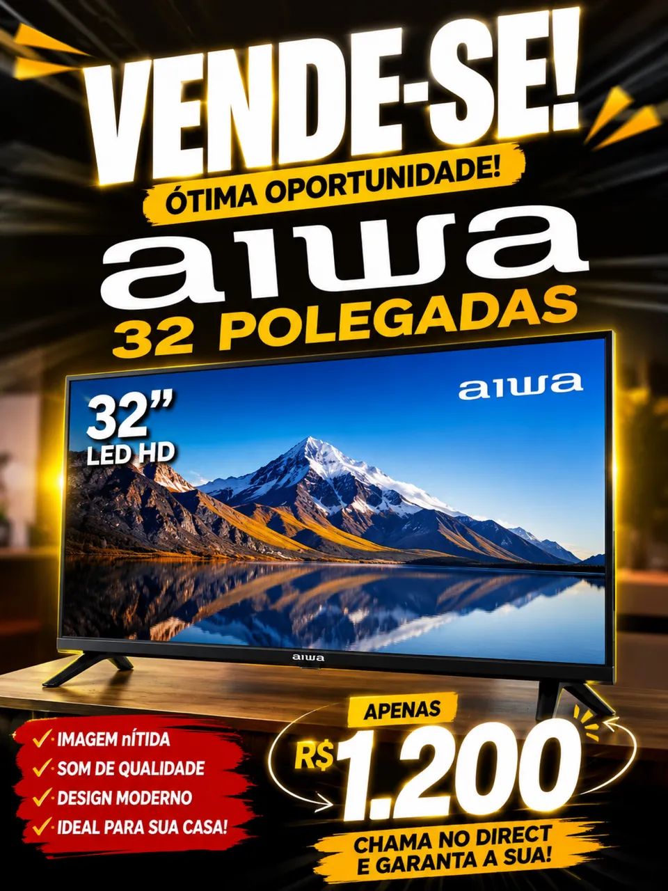 Vendo Televisão Aiwa 32 polegadas até $1.100