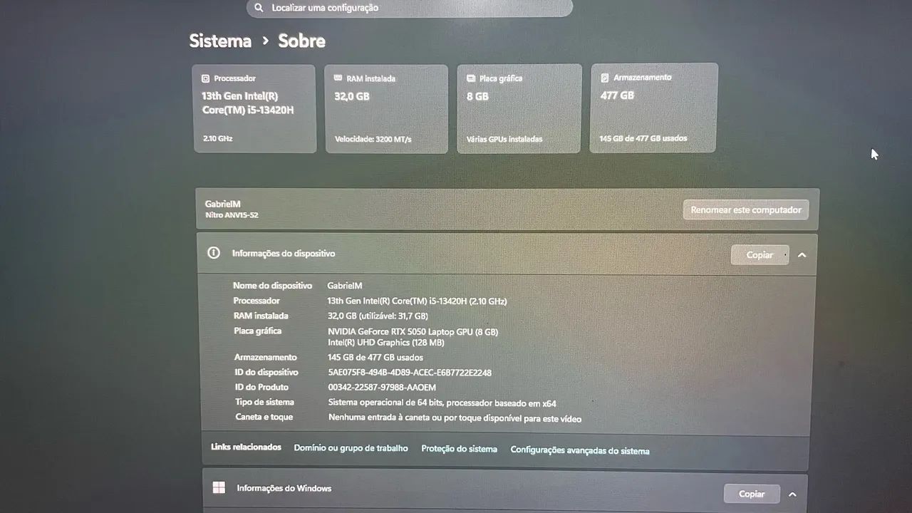 Notebook gamer Acer Nitro V15 RTX 5050 - Foto 4