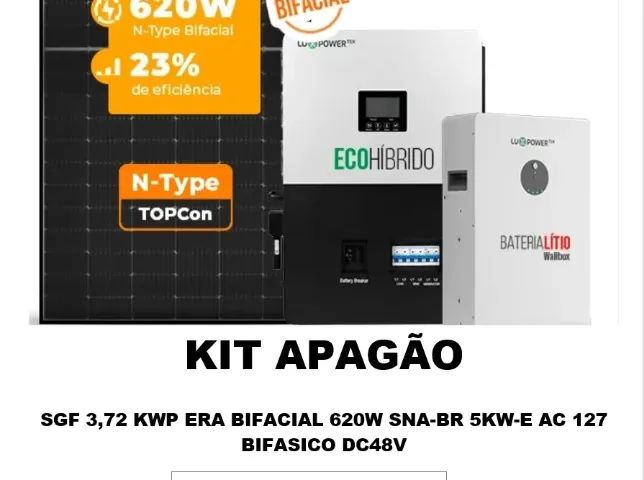 Energia Solar  Kit Off Grid com bateria 