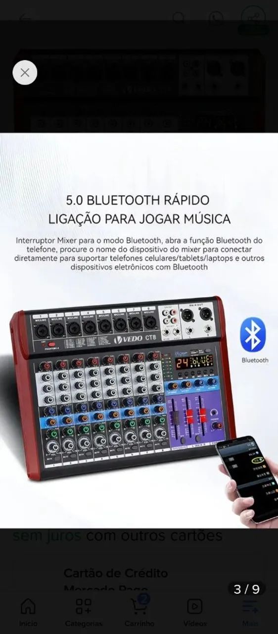 Mesa de som vedo  8 canais - Foto 3