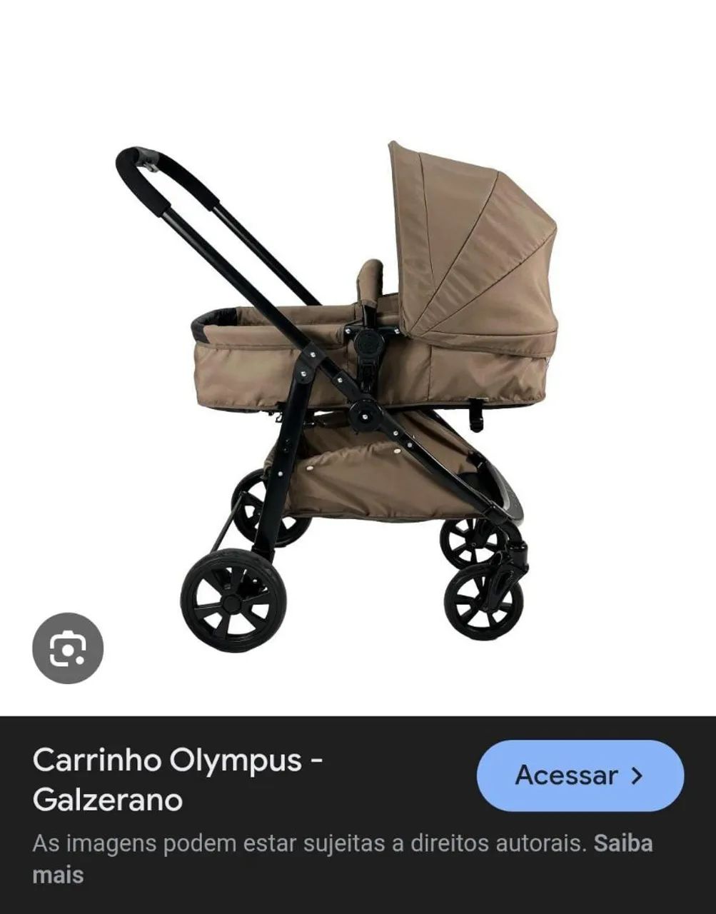Carrinho de Bebê 2 em 1 com Moisés + Bebê Conforto com Base para carro (Galzerano) - Foto 5