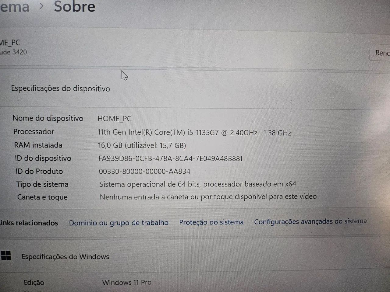 Notebook Dell I5 11th 16GB Memória SSD - Foto 3