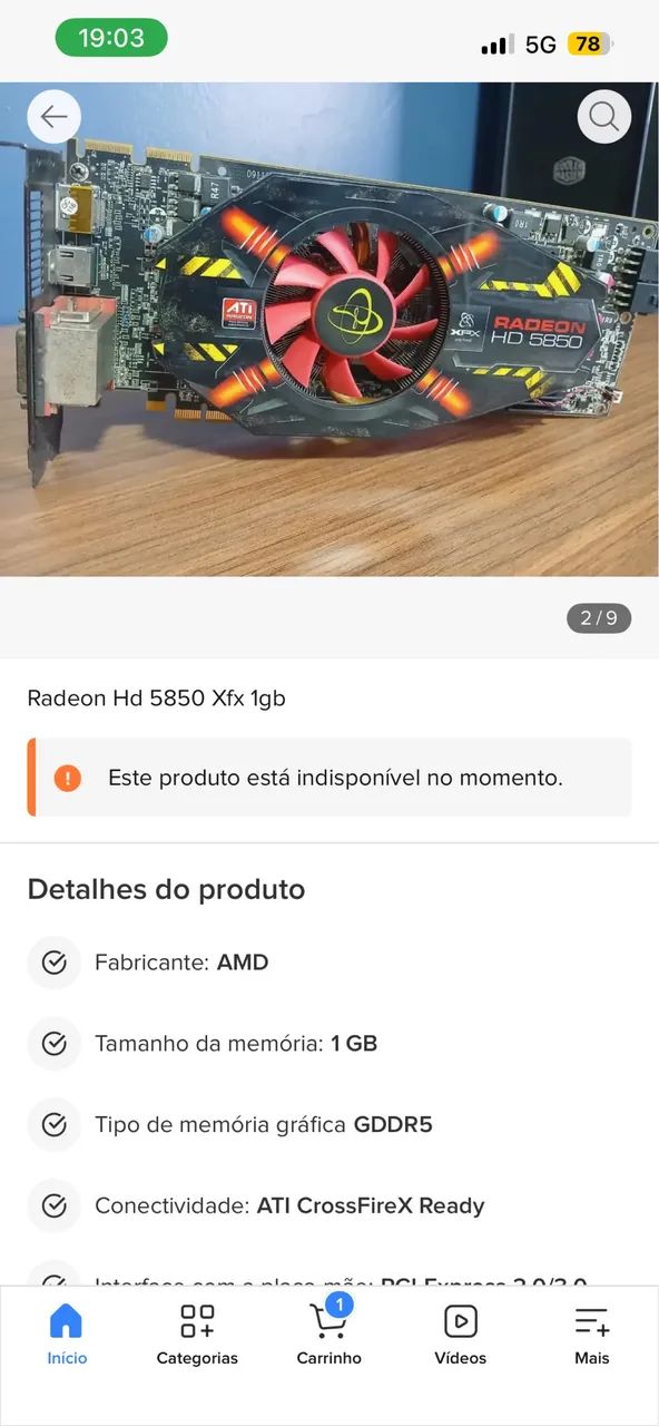 Radeon Hd 5850 Xfx 1gb DDR5